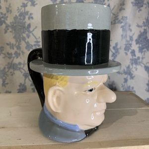 Hand-painted VTG Ceramic W.C. Fields Character Mug Signed by Fran Peters